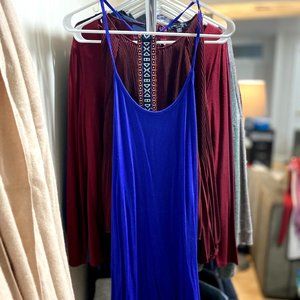 Racerback blue summer dress / cover-up